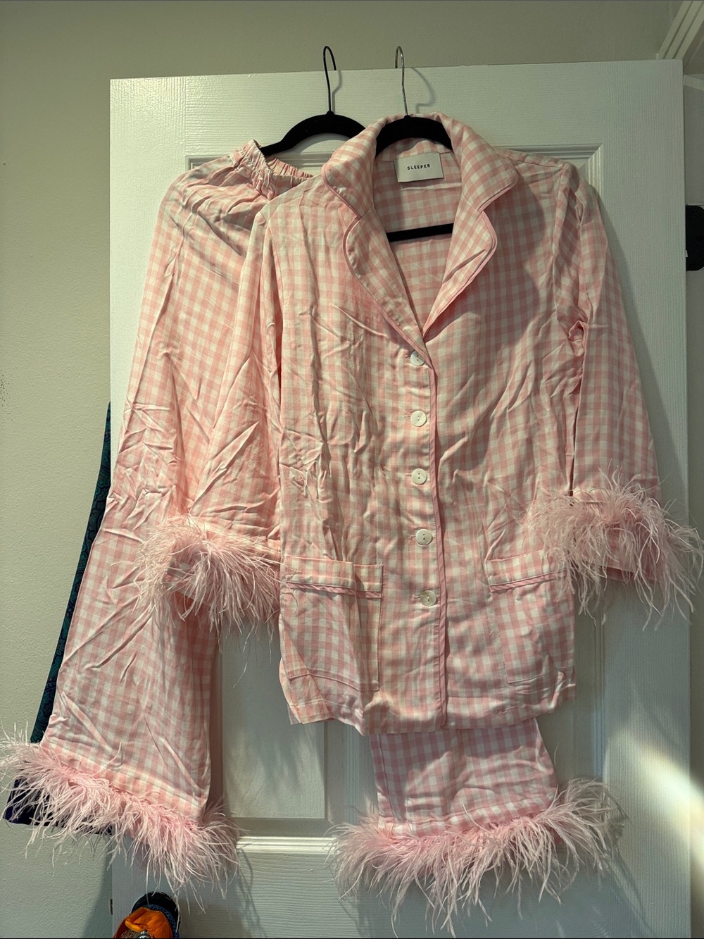 Sleeper pink gingham pajamas size XS